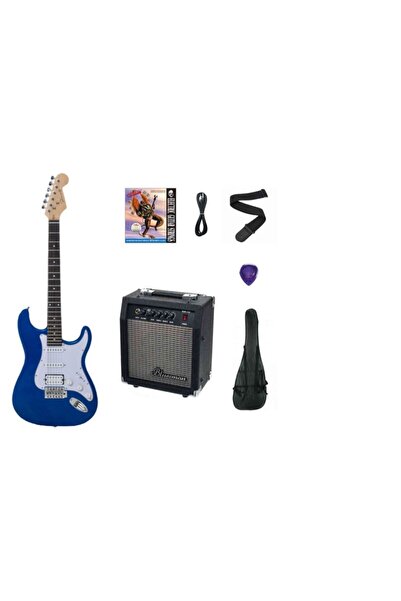 Strauss Esh-211 Bl Elektro Gitar Hss - Mavi Set(ANFİ-SOFTCASE-ASKI-TEL-KABLO-...