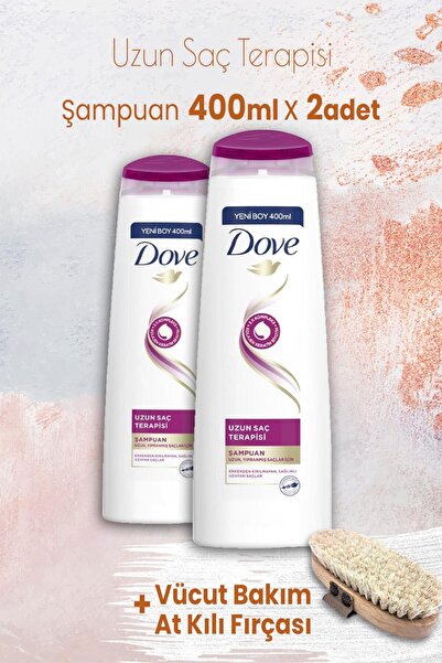 Dove علاج للشعر الطويل 400 مل × 2 قطعة - فرشاة للعناية بالجسم