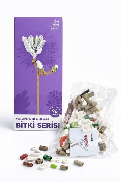 ZİVENTA Decorative Flower Model Lego Gift Non-Fading Flower Building Toy 96 Pieces Yulanla Denudata