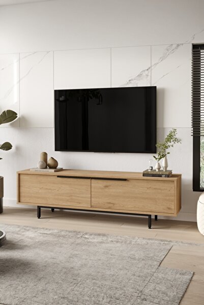 Yurupa Bohem Tv Ünitesi 160cm Tv Sehpası Metal Ayaklı Sepet BOH1-S