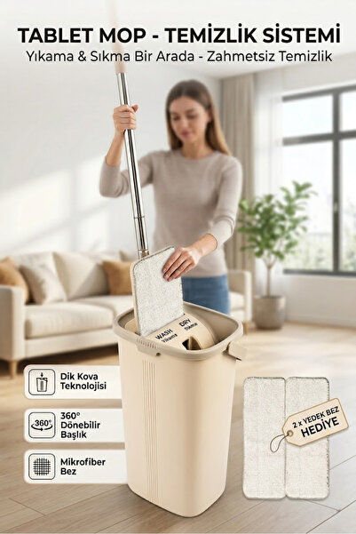 SİHİRLİ MOP Tablet Mop Temizlik Seti +2 Yedek Bez