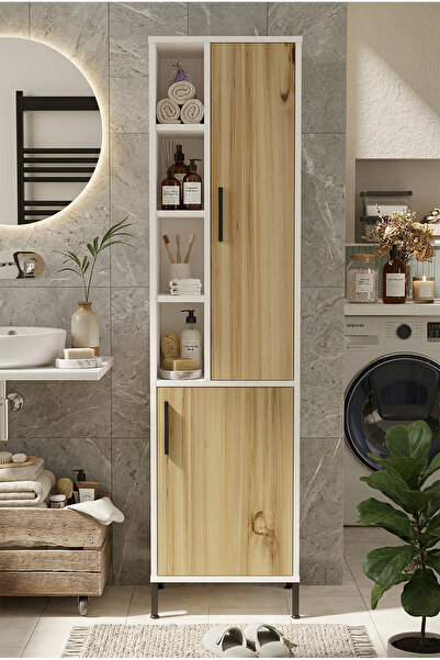 Yurudesign Vitale Çok Amaçlı Dolap Banyo Dolabı Keçe-beyaz Vı2-wk