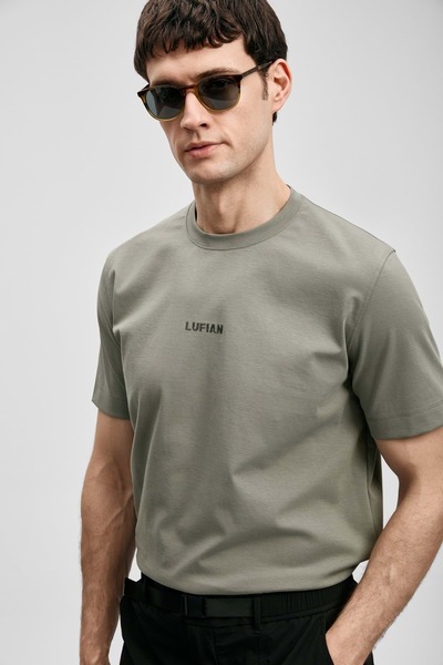 Lufian 111020322 Marcus Modern Graphic T-Shirt Ανδρικό T-Shirt ΠΡΑΣΙΝΟ