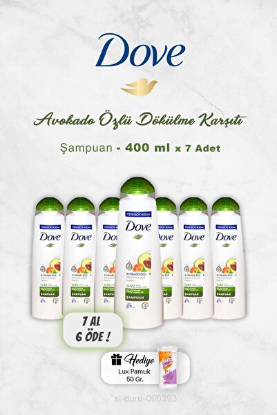 Dove Dove Shampoo - 7 Pack Avocado Extract, 400 ml, Cotton Gift