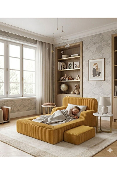 Puftic Çocuklar İçin Fonksiyonel Yer Yatağı 100x170cm - Yıkanabilir Kılıflı F...