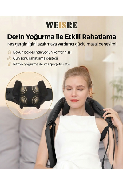 Weisre İnsan Eli Hissi Veren Şarjlı Masaj Aleti – Ovmalı, Boyun, Sırt Ve Bacak Masaj Cihazı Siyah Renk