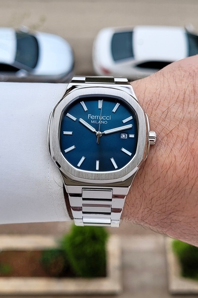 Ferrucci Dial Blue Strap Metallic Color 2 Year Warranty 40 mm Men's Wristwatch
