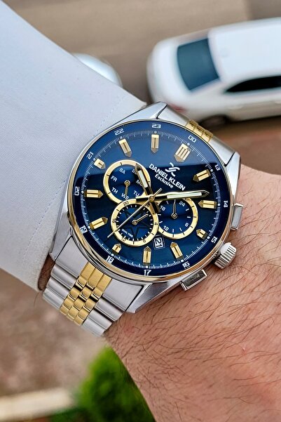 Daniel Klein Kadranı Lacivert Kordonu Sarı Silver Renk 24 Ay Garantili 44,5 M...