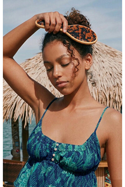 Roberta Lorenz Γυναικεία χτένα μαλλιών με σχέδιο λεοπάρ από φυσικό μπαμπού κα...