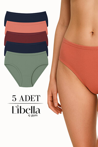 LİBELLA İÇ GİYİM Γυναικεία ψηλόμεσα βαμβακερά εσώρουχα Bato, συσκευασία 5 τεμ...
