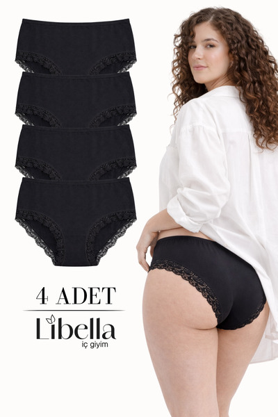 LİBELLA İÇ GİYİM Γυναικεία εσώρουχα με δαντέλα, μεγάλο μέγεθος, συσκευασία 4 ...