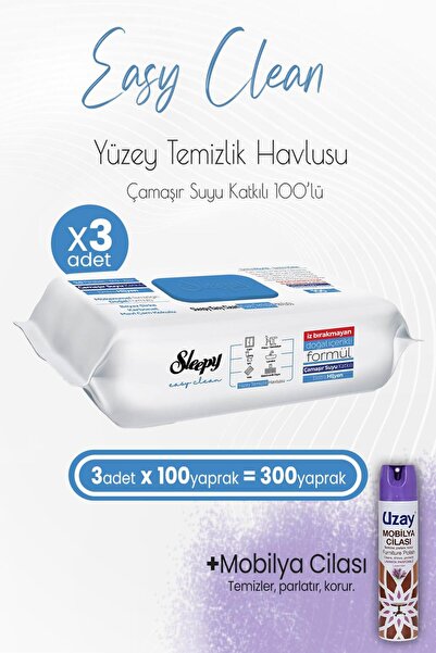 Sleepy منشفة تنظيف سطح الماء 100 × 2 قطعة وملمع الأثاث لافندر