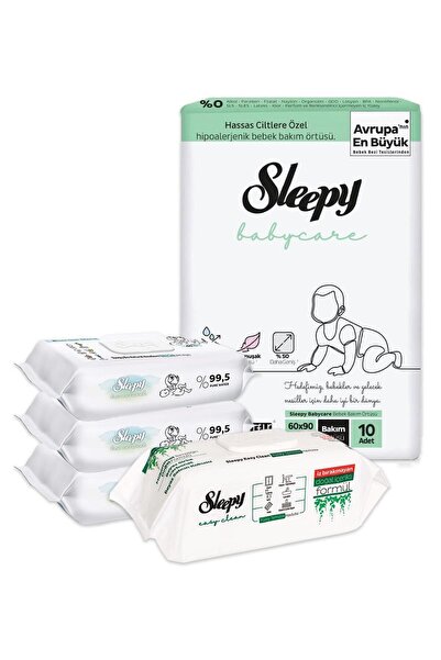 Sleepy غطاء العناية بالطفل 10 قطع، مناديل مبللة 120 ورقة ومناشف تنظيف