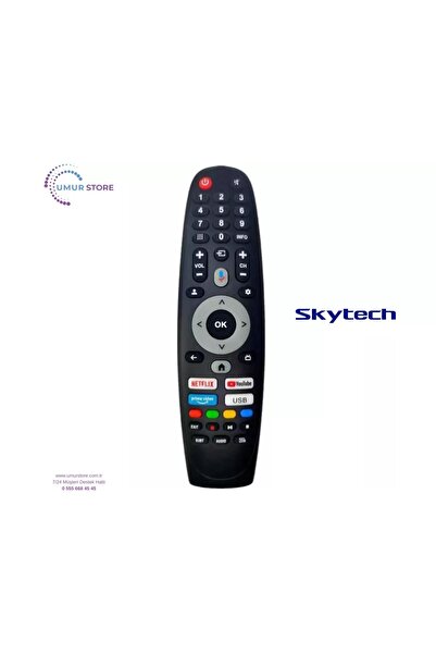 Herz Skytech İle Uyumlu 65ST1305 65ST3305 Mikrofonlu Smart Tv Kumanda