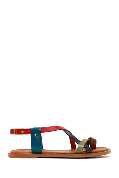 Derimod Women's Multicolor Buckle Leather Bodrum Sandals 26Sfd332318