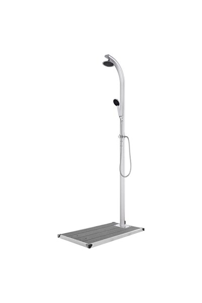 vidaxl Garden Shower with Grey Base 220 cm Aluminium