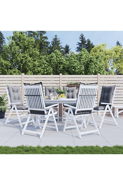vidaxl Garden Highback Chair Cushions 6 pcs Grey 120x50x7 cm Fabric