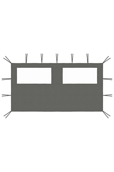 vidaxl Gazebo Sidewall with Windows 4x2 m Anthracite
