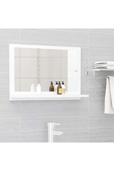vidaxl Bathroom Mirror White 60x10.5x37 cm Engineered Wood