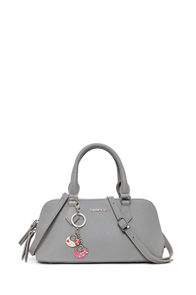 Derimod Γυναικεία τσάντα ώμου σε γκρι χρώμα με μακρύ λουράκι και διακοσμητικό...