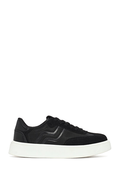 Derimod Kadın Siyah Kalın Tabanlı Bağcıklı Sneaker 26PFE145414