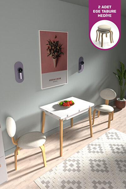 VİLİNZE Lodos Sandalye Avanos Ahşap MDF Mutfak Masası Takımı - 90x120 cm