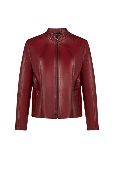 Derimod Lydia(Plus) Women's Red Wide Fit Leather Jacket 25Wge529747