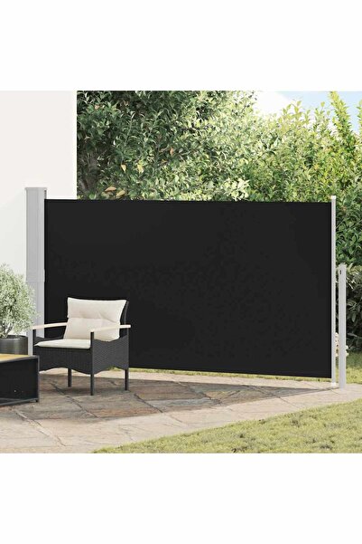 vidaxl مظلة جانبية للفناء والتراس 160 × 300 سم باللون الأسود