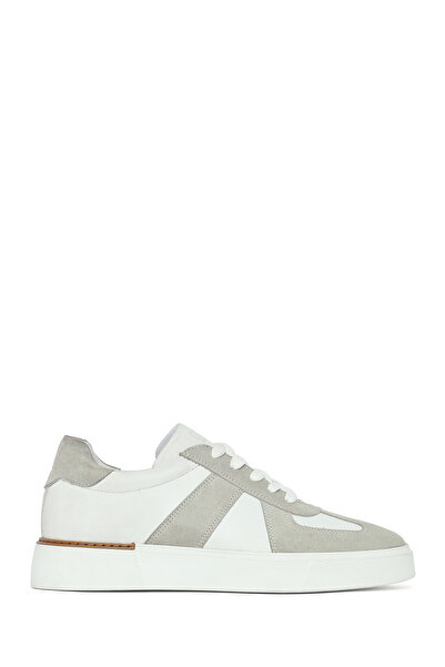Derimod Erkek Beyaz Bağcıklı Spor Ayakkabı, Deri Sneaker 26SFD681314