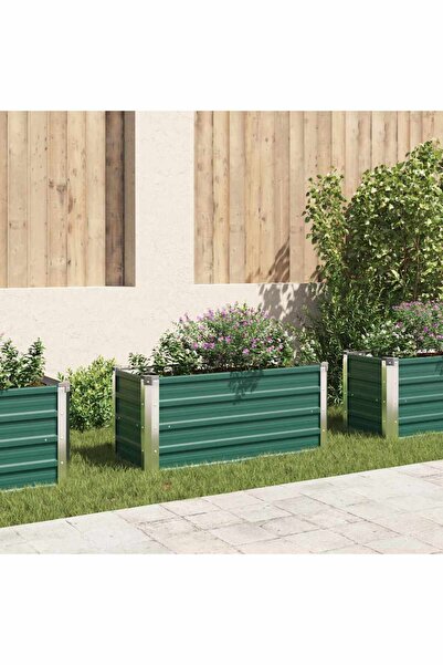 vidaxl Garden Raised Bed Galvanised Steel 100x40x45 cm Green