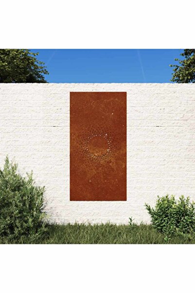 vidaxl Garden Wall Decoration 105x55 cm Corten Steel Sun Design