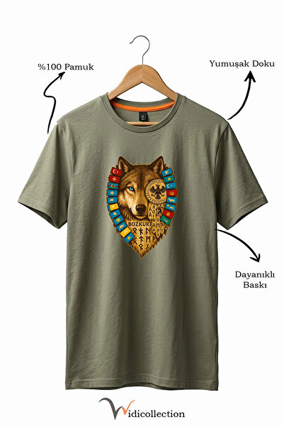 WİDİ Μπλουζάκι Bozkurt Göktürk Alphabet και σημαίες των Τουρκικών Πολιτειών μ...