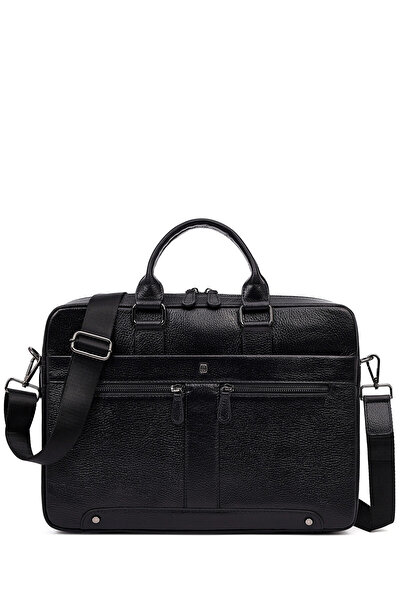 Derimod Men's Black Leather Laptop Bag 25Wbd3532Ft