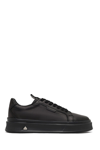 Derimod Men's Black Lace-Up Thick Sole Sports Shoes, Genuine Leather Sneaker ...