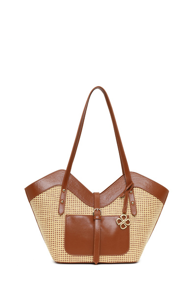 Derimod Γυναικεία τσάντα ώμου από ψάθινο υλικό 26SBD231014