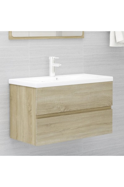 vidaxl خزانة حوض سونوما أوك 80x38.5x45 سم خشب هندسي