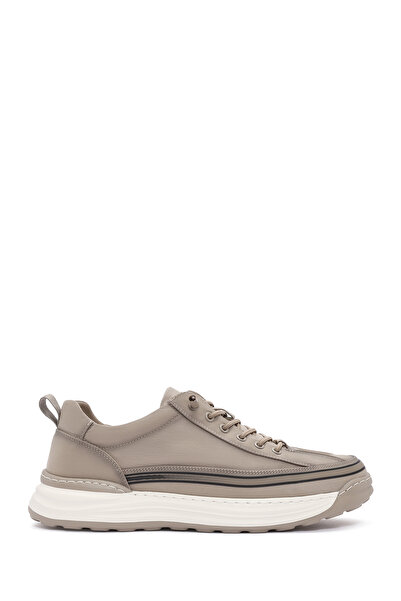 Derimod Erkek Bej Bağcıklı Kalın Tabanlı Kumaş Sneaker 26SFD69386F