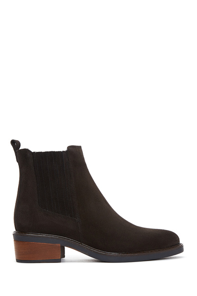 Derimod Women's Anthracite Suede Leather Chelsea Boots 25Wfd160410