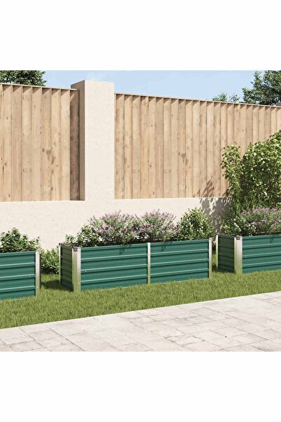 vidaxl Garden Raised Bed Galvanised Steel 160x40x45 cm Green