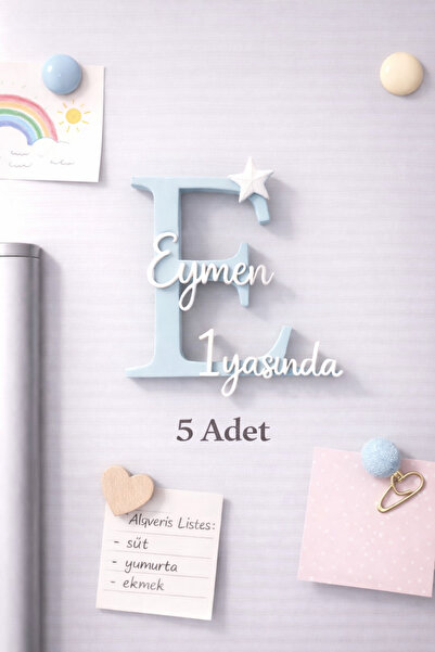 Liora3dStudio Kişiye Özel Harfli İsim Magnet | Doğum günü- Yenidoğan - BabySh...