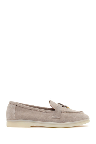 Derimod Γυναικείο Μπεζ Σουέτ Δερμάτινο Ανδρικό μοκασίνια 26PFD130910