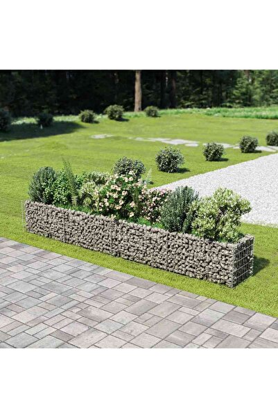 vidaxl Gabion Raised Bed Galvanised Steel 360x50x50 cm