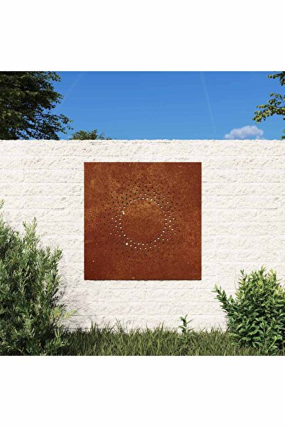 vidaxl Garden Wall Decoration 55x55 cm Corten Steel Sun Design