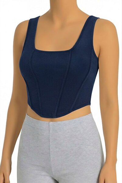 Öts Γυναικείο σουτιέν με χοντρές τιράντες κοτλέ Bustier (96% Βαμβάκι - 4% Ελα...