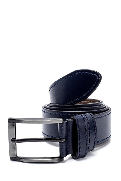 Derimod Men's Navy Blue Leather Belt 000A2D1212118