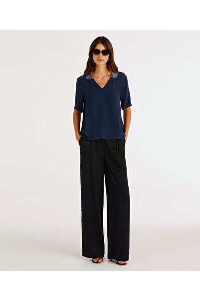 Knitwear Collar Short Sleeve Blouse