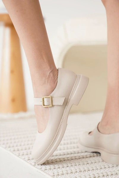 Generic Brand Beige Casual Mary Jane Shoes Tr09Ms01E