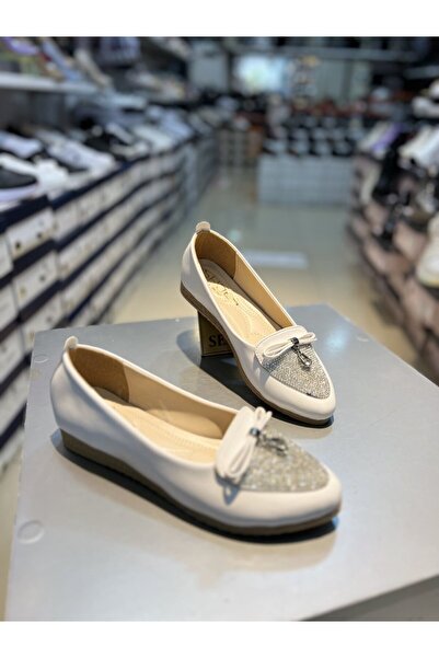 Hacıoğlu Ayakkabı Γυναικείες κλασικές φλατ μπαλαρίνες Hco Triangle Stone