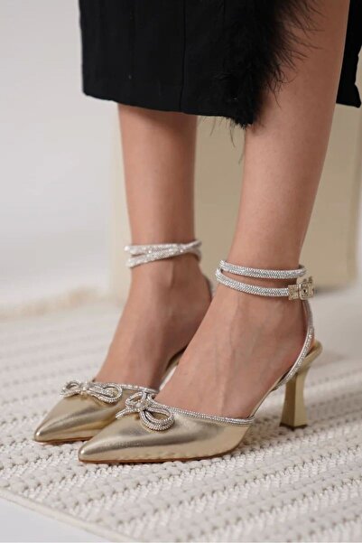 kocadal Γυναικεία ψηλοτάκουνα παπούτσια με χρυσό στολίδι TR12MS05C