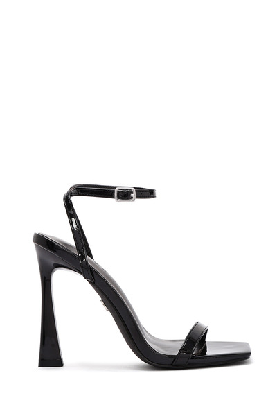 Derimod Γυναικεία μαύρα παπούτσια με λουράκι με ψηλό λεπτό τακούνι σανδάλια 2...